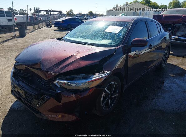 3N1AB8CV1SY414940 2025 NISSAN SENTRA Maroon Vista tres cuartos delantera izquierda