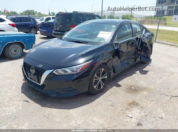 3N1AB8CV2LY224968 2020 NISSAN SENTRA Black Առջևի ձախ երեք քառորդ տեսարան