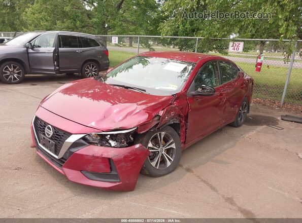 3N1AB8CV2MY207279 2021 NISSAN SENTRA Red Передня ліва чверть
