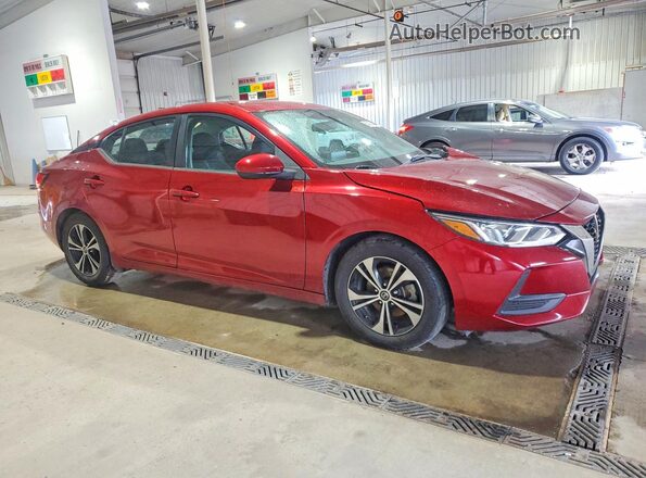 3N1AB8CV2MY246101 2021 NISSAN SENTRA Maroon Delantero derecho