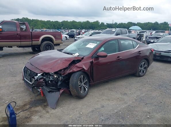3N1AB8CV2PY315583 2023 NISSAN SENTRA Burgundy წინა მარცხენა ხედი სამი მეოთხედიდან