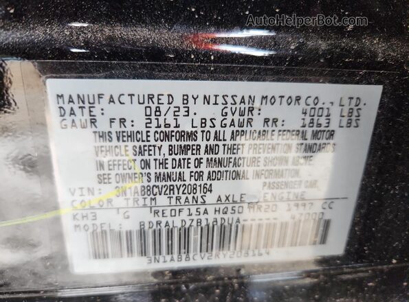 3N1AB8CV2RY208164 2024 NISSAN SENTRA Black Вид підкапотного простору