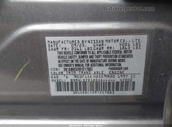 3N1AB8CV2RY217883 2024 NISSAN SENTRA Gray Engine compartment view