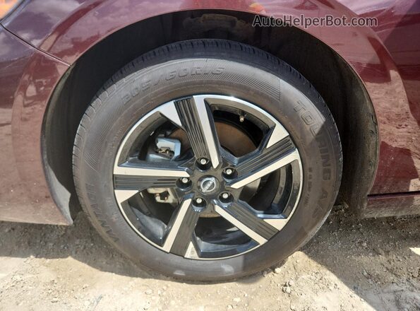 3N1AB8CV2SY291472 2025 NISSAN SENTRA Burgundy Widok naklejki z numerem VIN