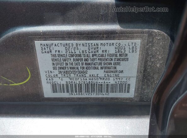 3N1AB8CV2SY304642 2025 NISSAN SENTRA Black Engine compartment view
