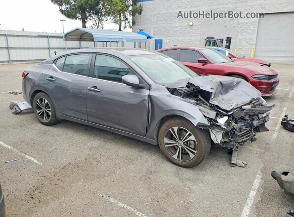 3N1AB8CV3MY269144 2021 NISSAN SENTRA Серый Передняя правая четверть