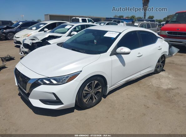 3N1AB8CV3MY279477 2021 NISSAN SENTRA White წინა მარცხენა ხედი სამი მეოთხედიდან