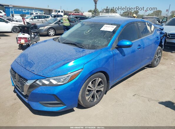 3N1AB8CV3PY240649 2023 NISSAN SENTRA Blue წინა მარცხენა ხედი სამი მეოთხედიდან