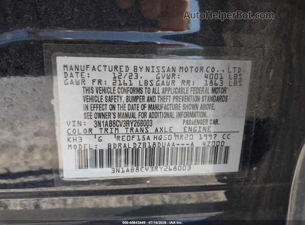 3N1AB8CV3RY268003 2024 NISSAN SENTRA Black Вид підкапотного простору