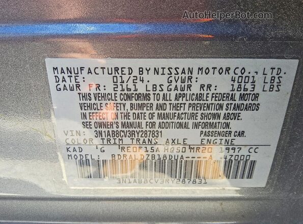 3N1AB8CV3RY287831 2024 NISSAN SENTRA Gray Widok komory silnika