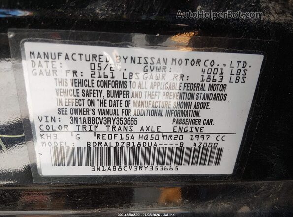 3N1AB8CV3RY353665 2024 NISSAN SENTRA Black ძრავის განყოფილების ხედი