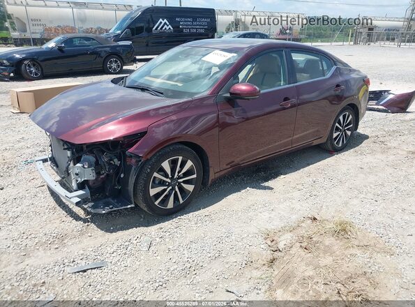 3N1AB8CV3SY221866 2025 NISSAN SENTRA Burgundy Առջևի ձախ երեք քառորդ տեսարան