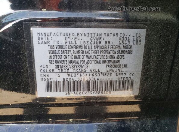 3N1AB8CV3SY225108 2025 NISSAN SENTRA Black Engine compartment view