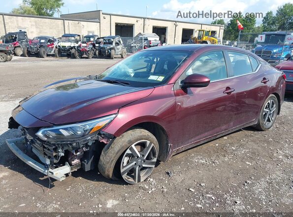 3N1AB8CV3SY266614 2025 NISSAN SENTRA Темно-бордовый Передняя левая четверть
