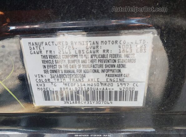 3N1AB8CV3SY307064 2025 NISSAN SENTRA Black Vista del compartimento del motor