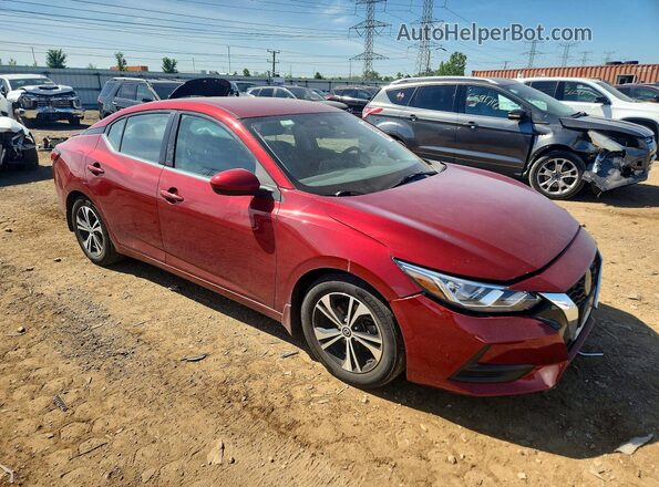 3N1AB8CV4MY213746 2021 NISSAN SENTRA Красный Передняя правая четверть