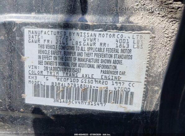 3N1AB8CV4MY315497 2021 NISSAN SENTRA Black Vista del compartimento del motor