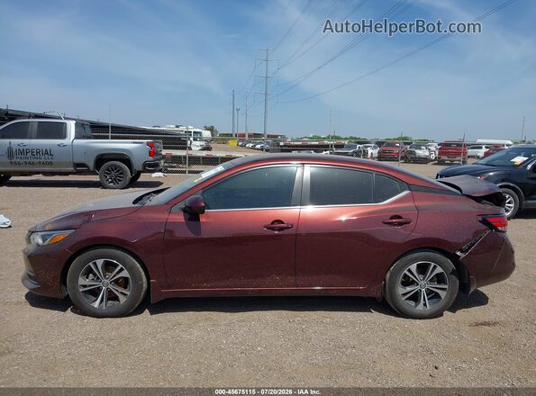 3N1AB8CV4MY328640 2021 NISSAN SENTRA Burgundy Սալոնի 360 աստիճան տեսք
