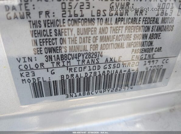 3N1AB8CV4PY282974 2023 NISSAN SENTRA Silver Вид підкапотного простору