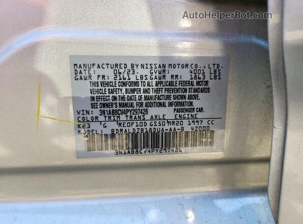 3N1AB8CV4PY297426 2023 NISSAN SENTRA Silver Engine compartment view