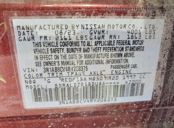 3N1AB8CV4RY208375 2024 NISSAN SENTRA Red Vista del compartimento del motor