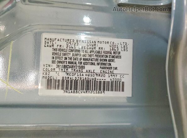 3N1AB8CV4RY215889 2024 NISSAN SENTRA Gray Vista del compartimento del motor
