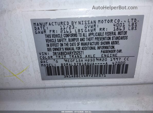 3N1AB8CV4RY252571 2024 NISSAN SENTRA White Widok komory silnika