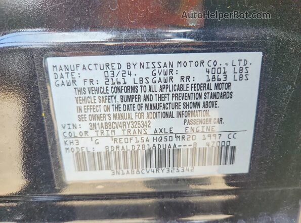 3N1AB8CV4RY325342 2024 NISSAN SENTRA Черный Вид наклейки с VIN-кодом