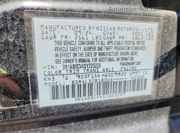 3N1AB8CV4SY225229 2025 NISSAN SENTRA Black Engine compartment view
