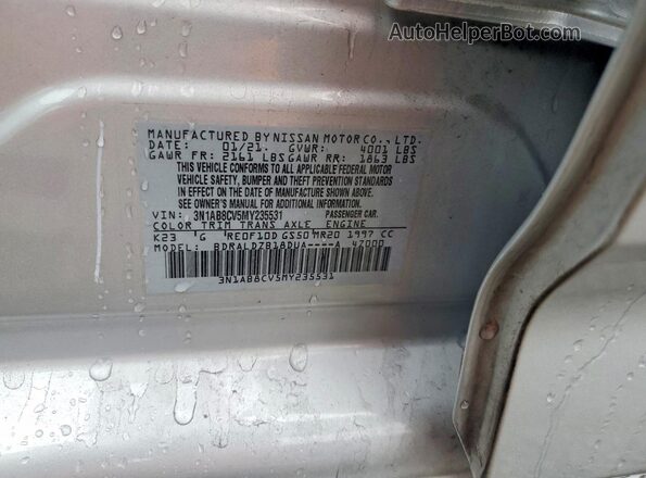 3N1AB8CV5MY235531 2021 NISSAN SENTRA Silver Вид підкапотного простору