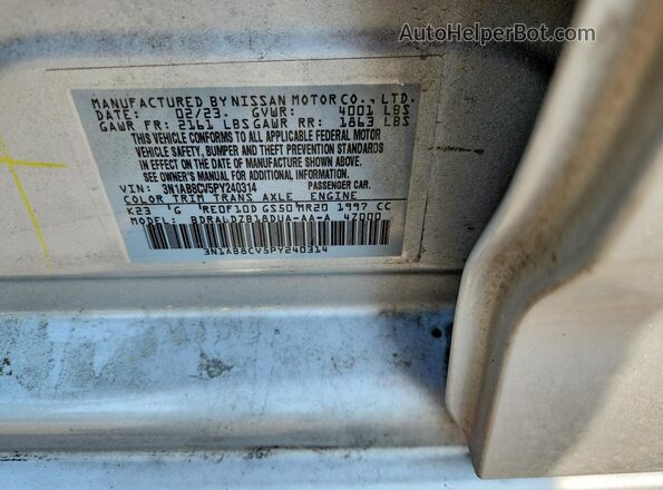 3N1AB8CV5PY240314 2023 NISSAN SENTRA Silver Engine compartment view