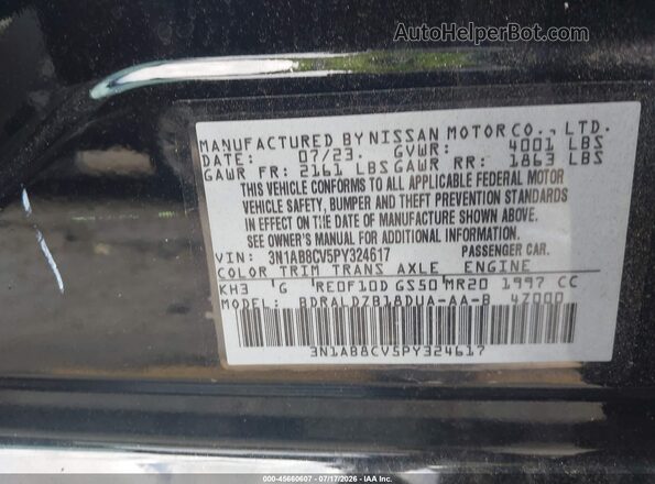 3N1AB8CV5PY324617 2023 NISSAN SENTRA Black Engine compartment view