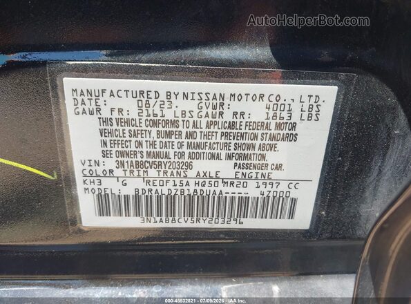 3N1AB8CV5RY203296 2024 NISSAN SENTRA Black Widok komory silnika