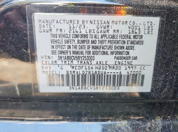 3N1AB8CV5RY253003 2024 NISSAN SENTRA Black Вид підкапотного простору
