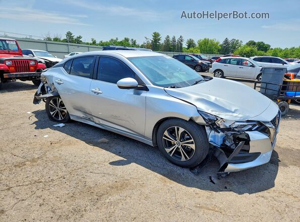 3N1AB8CV6MY206975 2021 NISSAN SENTRA Серебряный Передняя правая четверть