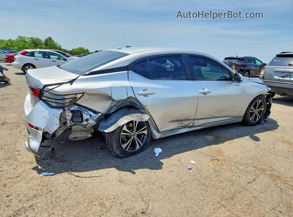 3N1AB8CV6MY206975 2021 NISSAN SENTRA Серебряный Задняя правая четверть