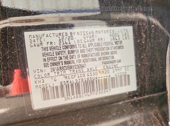 3N1AB8CV6MY230547 2021 NISSAN SENTRA Black Widok komory silnika
