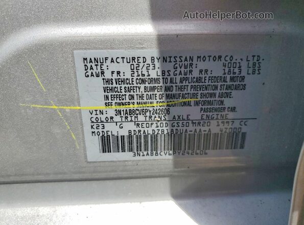 3N1AB8CV6PY242606 2023 NISSAN SENTRA Silver Engine compartment view