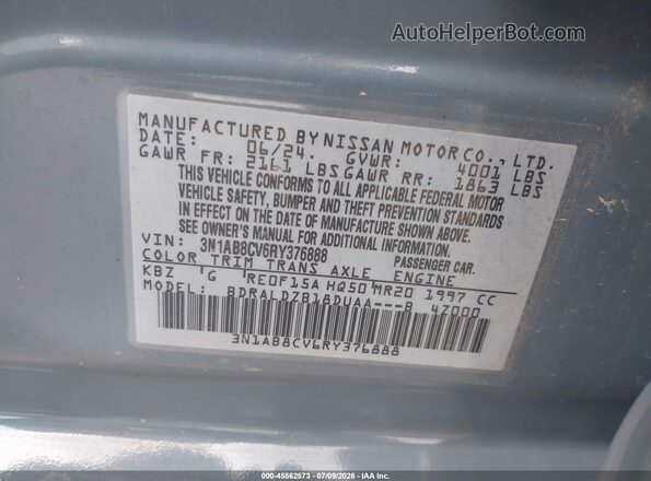 3N1AB8CV6RY376888 2024 NISSAN SENTRA Синий Вид подкапотного пространства