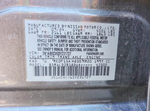 3N1AB8CV6SY231727 2025 NISSAN SENTRA Gray Engine compartment view