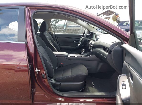 3N1AB8CV6SY393535 2025 NISSAN SENTRA Maroon წინა სალონის ხედი