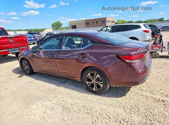 3N1AB8CV7NY224404 2022 NISSAN SENTRA Burgundy Trasero izquierdo