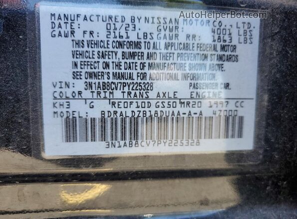 3N1AB8CV7PY225328 2023 NISSAN SENTRA Black Engine compartment view