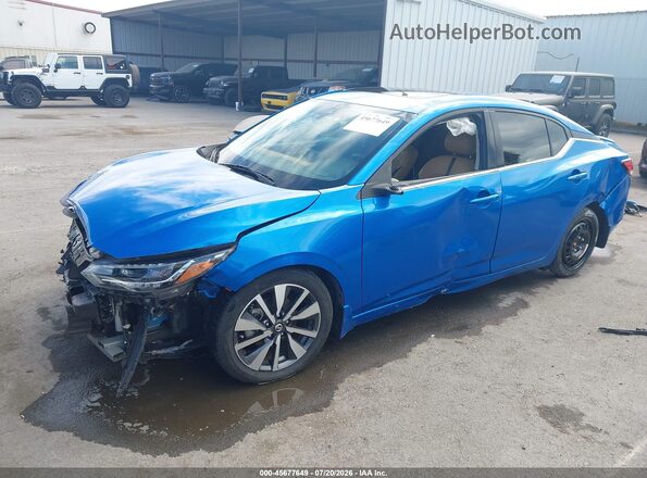 3N1AB8CV8LY254475 2020 NISSAN SENTRA Синий Передняя левая четверть