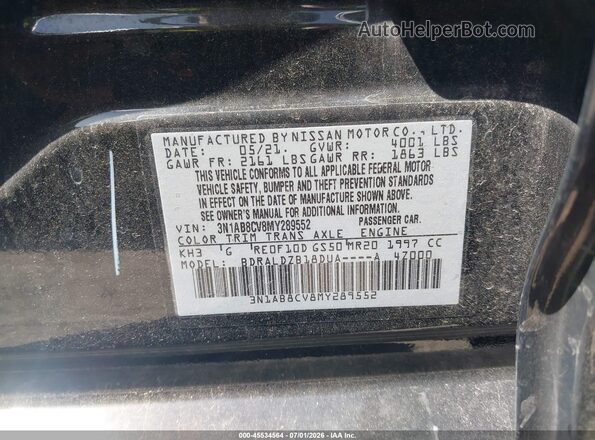 3N1AB8CV8MY289552 2021 NISSAN SENTRA Black Vista del compartimento del motor