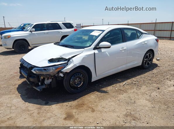 3N1AB8CV8SY376736 2025 NISSAN SENTRA White Առջևի ձախ երեք քառորդ տեսարան