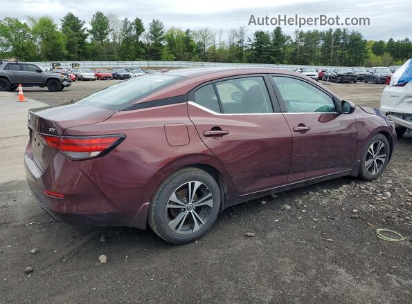 3N1AB8CV9MY202127 2021 NISSAN SENTRA Темно-бордовый Задняя правая четверть