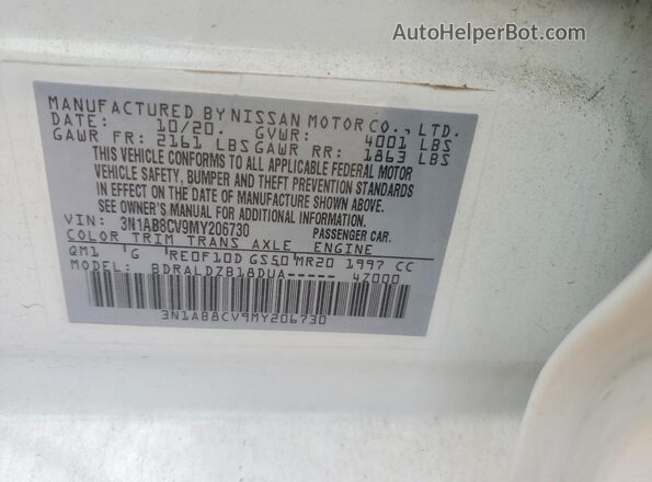 3N1AB8CV9MY206730 2021 NISSAN SENTRA White Engine compartment view