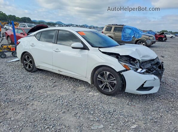 3N1AB8CV9MY208753 2021 NISSAN SENTRA Белый Передняя правая четверть