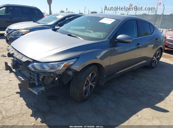 3N1AB8CV9MY258150 2021 NISSAN SENTRA Gray Առջևի ձախ երեք քառորդ տեսարան